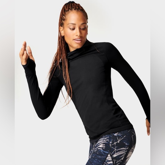 NWOT Sweaty Betty Athlete Hooded Long Sleeve Running Top In Sunset Pink - Medium - Picture 4 of 16